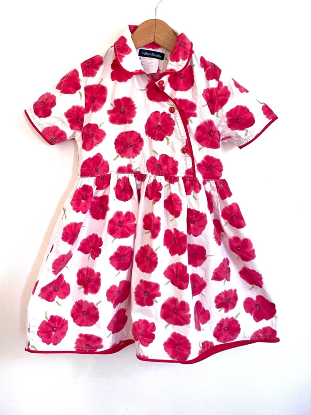 🇨🇦 Vintage Made in Canada Floral Dress, 50s Fit & Flare, Assymetrical, Poppies
